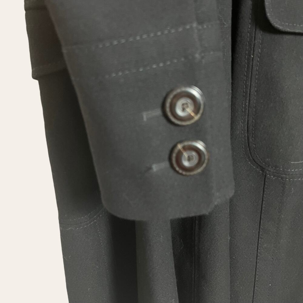 Karen Millen Black Wool Blend Single Breasted Belted Trench Coat Size 8 - Picture 7 of 10